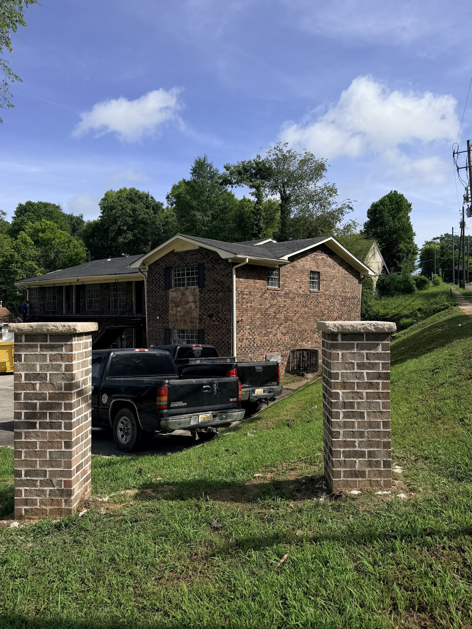 Brick entrance columns