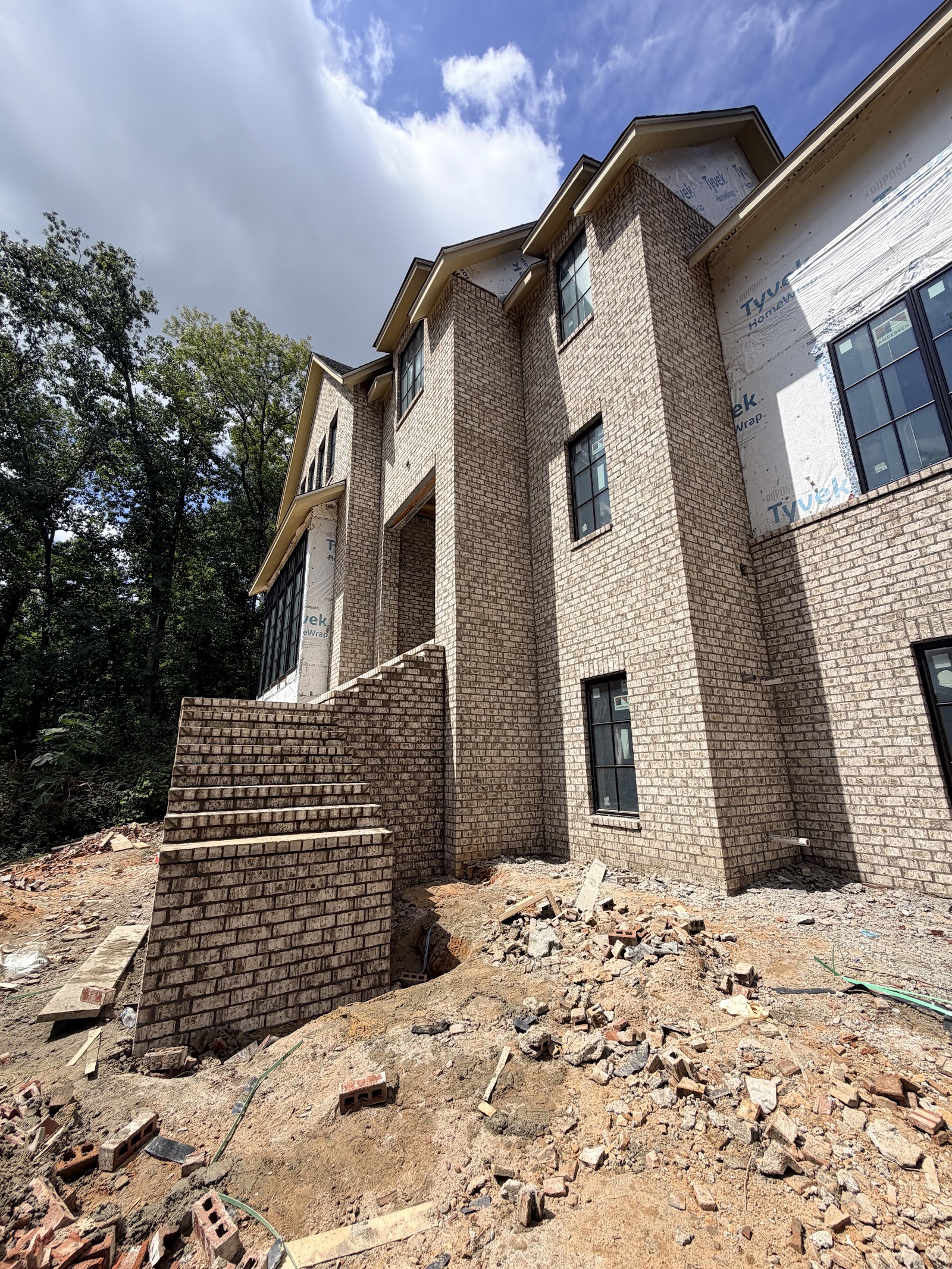 New custom home brickwork